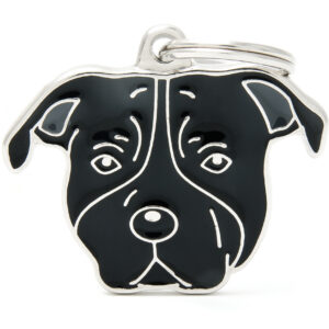 STAFFORDSHIRE BULL TERRIER - BLACK - DOG ID TAG