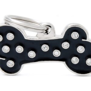 BONE - BLACK - DOG ID TAG