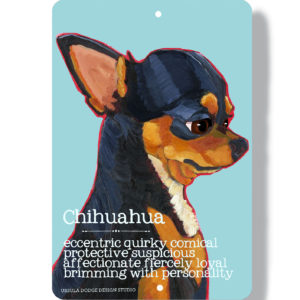 CHIHUAHUA BLACK & TAN - METAL PLAQUE / PICTURE